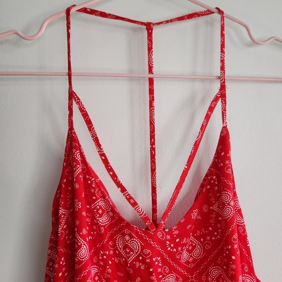 Red Halter spaghetti strap tank - Picture 3 of 7
